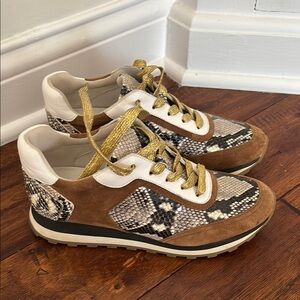 Veronica Beard Brown and Gold Athletic Shoes